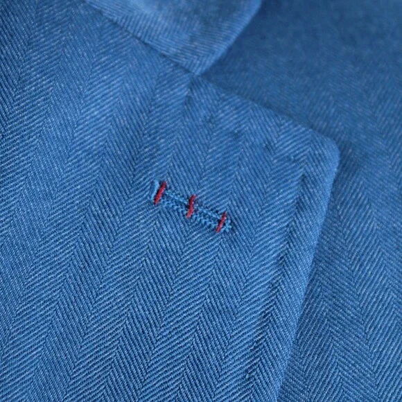 Cardinal of Canada NWOT Wool / Silk Sport Coat Size 40R US In Blue Herringbone